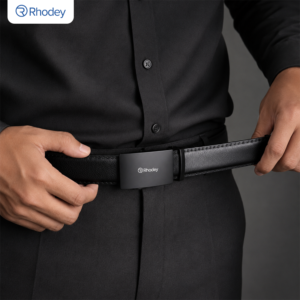 Rhodey Tali Ikat Pinggang Kulit PU Luxury dengan Automatic Buckle - GSPR Gambar produk Rhodey Tali Ikat Pinggang Kulit PU Luxury dengan Automatic Buckle - GSPR - 6