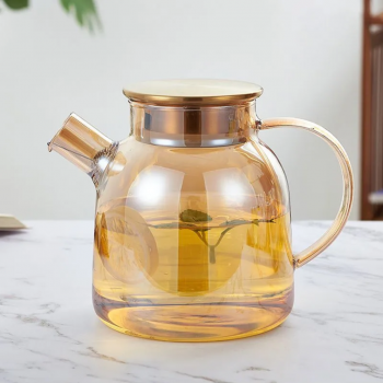 One Two Cups Teko Teh Kaca Tahan Panas Api Borosilicate Glass Teapot - TK13