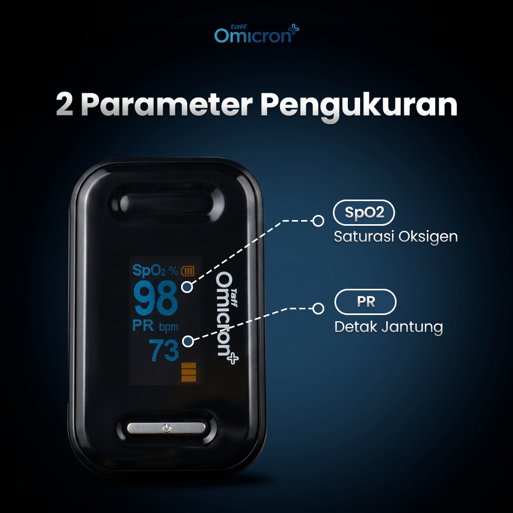 TaffOmicron Fingertip Pulse Oximeter Alat Ukur Saturasi Oksigen Darah - YK-81C Gambar produk TaffOmicron Fingertip Pulse Oximeter Alat Ukur Saturasi Oksigen Darah - YK-81C - 2