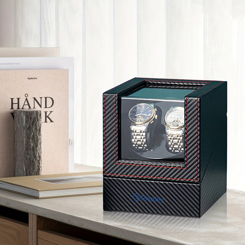Rhodey Watch Winder Pemutar Jam Tangan Otomatis 3 Mode 2 Slot - W136T Gambar produk Rhodey Watch Winder Pemutar Jam Tangan Otomatis 3 Mode 2 Slot - W136T - 1