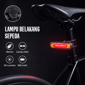 Gambar produk Machfally Lampu Belakang Sepeda LED Rechargeable Tail Light 50 Lumens - BK600