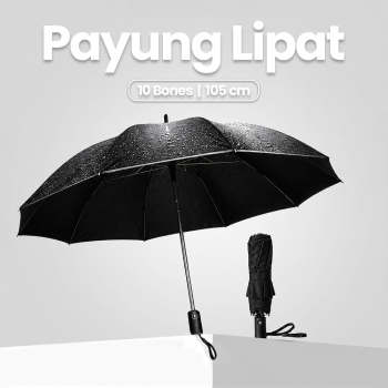 REFLESA Payung Lipat Buka Tutup Otomatis Polos Anti UV 10 Bone 105cm - MI7454