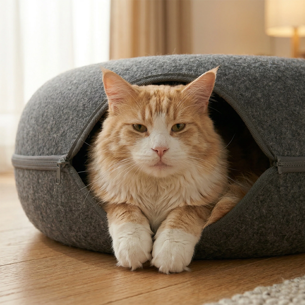 Quety Tempat Tidur Kucing Mainan Terowongan Cat Donut Tunnel Bed - Q60 Gambar produk Quety Tempat Tidur Kucing Mainan Terowongan Cat Donut Tunnel Bed - Q60 - 6