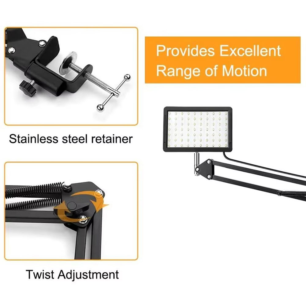 Gambar produk BAO Lampu Fill Light LED Dimmable 3in1 Color 10W with Arm Stand 12Inch - ZGRL-12 - 4