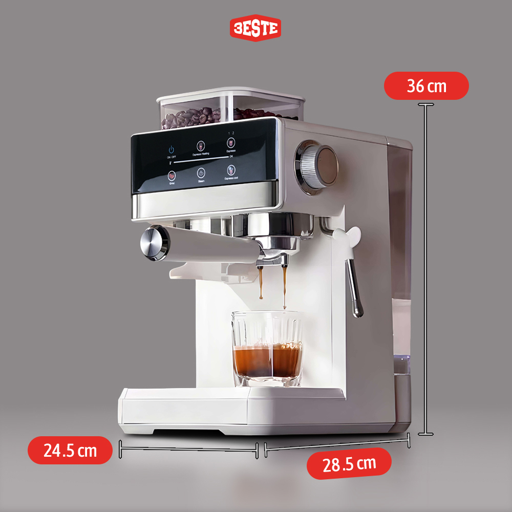 Trieste Mesin Kopi Espresso Coffee Maker Grinder Frothing 20 Bar 1350W - CM5520 Gambar produk Trieste Mesin Kopi Espresso Coffee Maker Grinder Frothing 20 Bar 1350W - CM5520 - 7