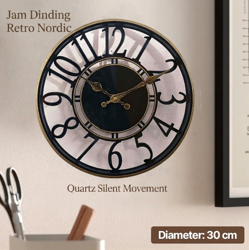CARROL Jam Dinding Retro Nordic Quartz Silent Movement 30cm Ordinal - RC-81200 Gambar produk CARROL Jam Dinding Retro Nordic Quartz Silent Movement 30cm Ordinal - RC-81200 - Utama