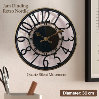 CARROL Jam Dinding Retro Nordic Quartz Silent Movement 30cm - RC-81200