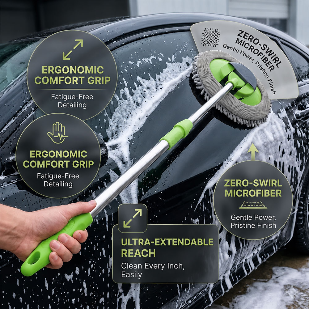 ZERO Telescopic Car Wash 2in1 Gagang Panjang Kain Pel Pembersih Mobil - BQL-005 Gambar produk ZERO Telescopic Car Wash 2in1 Gagang Panjang Kain Pel Pembersih Mobil - BQL-005 - Utama
