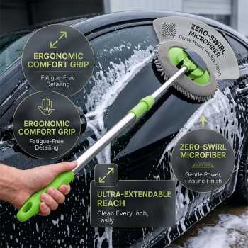 ZERO Telescopic Car Wash 2in1 Gagang Panjang Kain Pel Pembersih Mobil - BQL-005