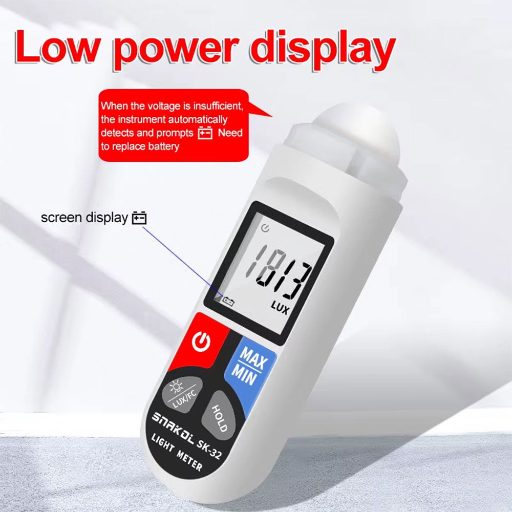 SNAK Digital Light Meter Luxmeter Alat Ukur Intensitas Cahaya LCD - SK-32 Gambar produk SNAK Digital Light Meter Luxmeter Alat Ukur Intensitas Cahaya LCD - SK-32 - 2