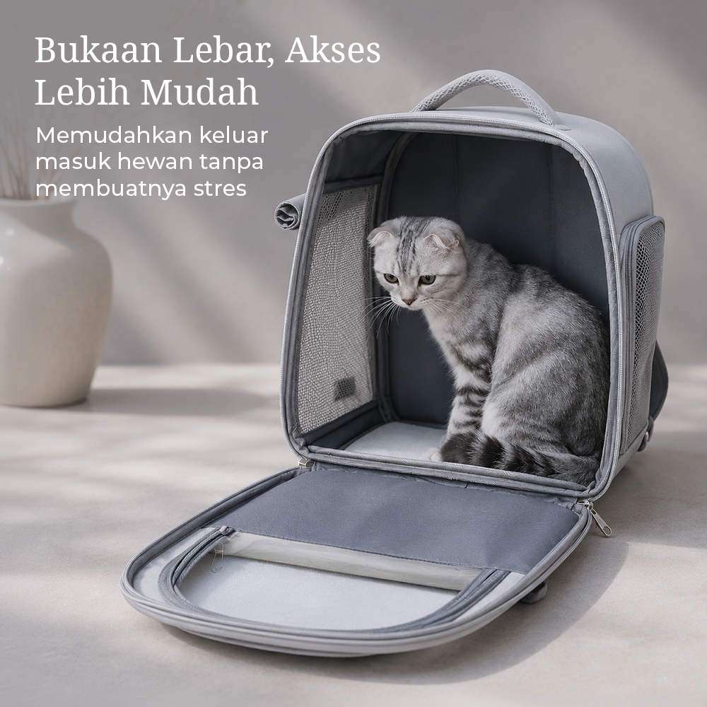 Moorpet Tas Kucing Anjing Pet Cargo Breathable Backpack Travel Oxford - M14 Gambar produk Moorpet Tas Kucing Anjing Pet Cargo Breathable Backpack Travel Oxford - M14 - 2