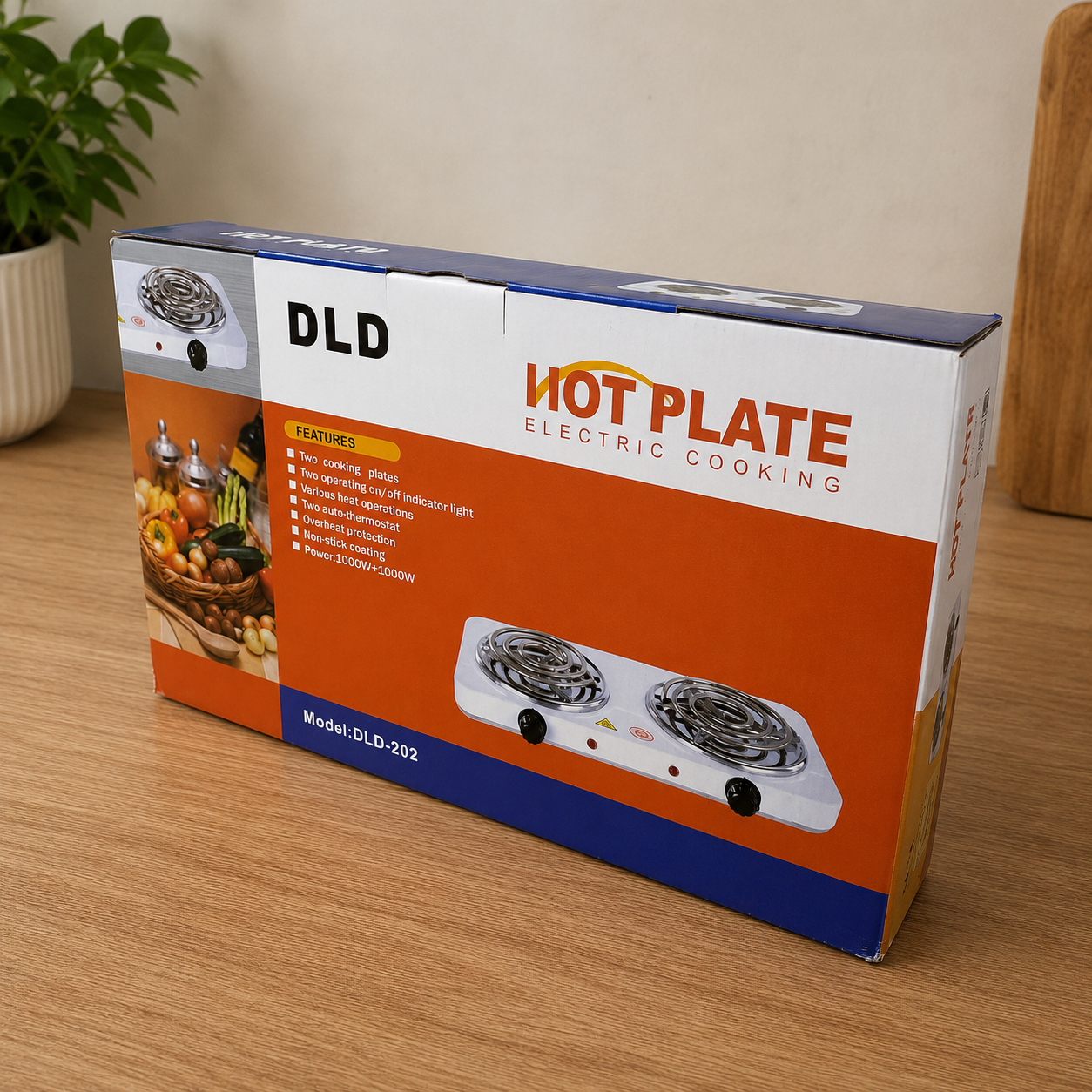 TaffHOME Kompor Listrik 2 Tungku Portable 5 Gear Coil Hot Plate 2000W - C2-2000-20 Gambar produk TaffHOME Kompor Listrik 2 Tungku Portable 5 Gear Coil Hot Plate 2000W - C2-2000-20 - Kemasan