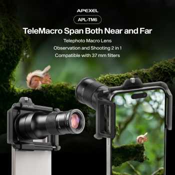 APEXEL Lensa Tele Smartphone 2in1 Macro Lens Telephoto Zoom - APL-TM6