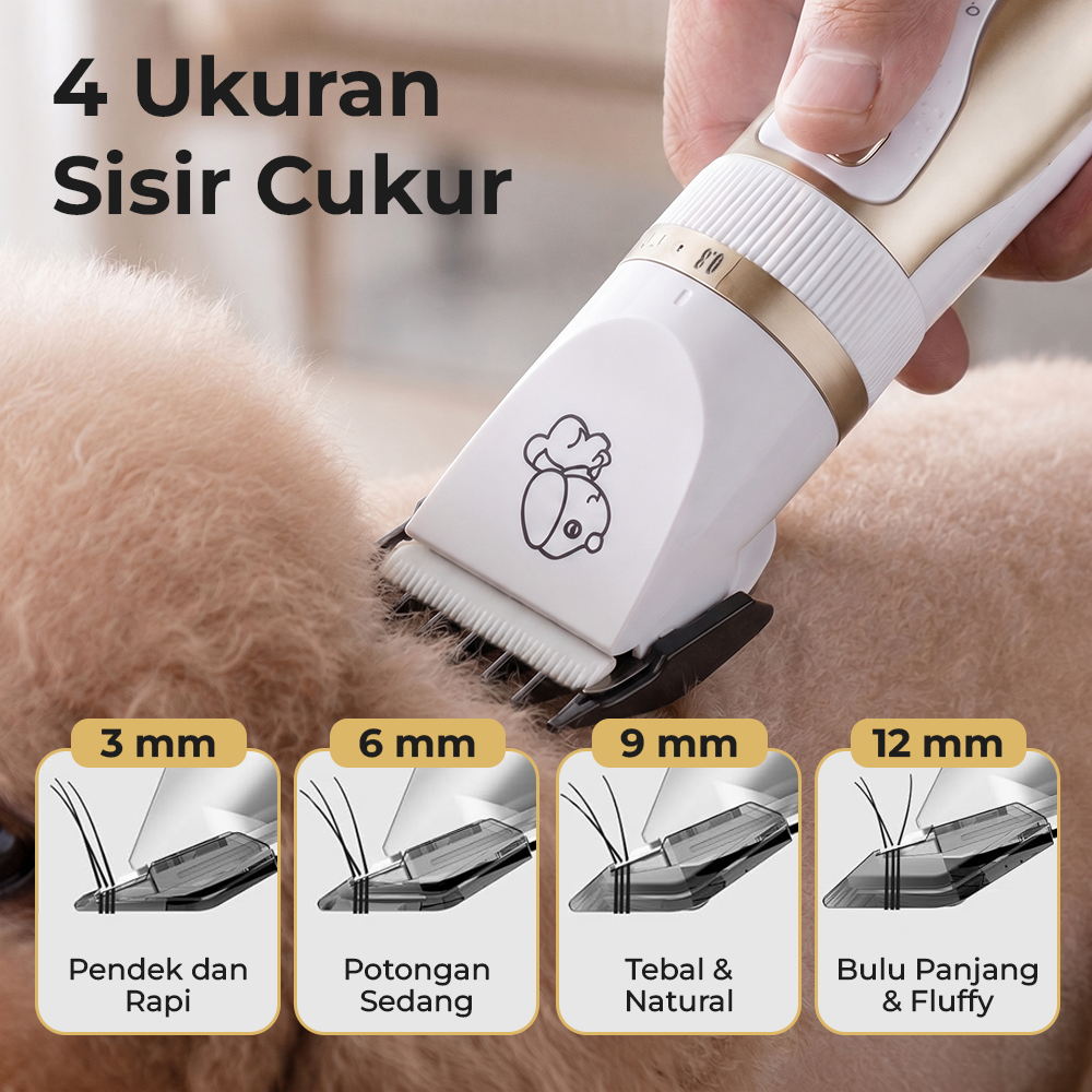 BOJAFA Alat Cukur Bulu Hewan Anjing Kucing 1200mAh - C7 Gambar produk BOJAFA Alat Cukur Bulu Hewan Anjing Kucing 1200mAh - C7 - 4