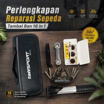 Gambar produk TaffSPORT Perlengkapan Reparasi Sepeda Tambal Ban 16 in 1 - PP06S