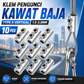 Gambar produk KELN Klem Seling Kawat Kuku Macan Clip Vertical Type A 1.5-2.0mm 10PCS - KL010A