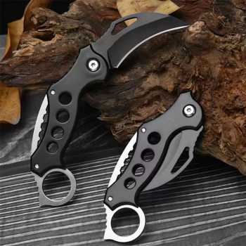 Andux Pisau Lipat Outdoor Pocket Knife Survival Tool with Carabiner - GK8