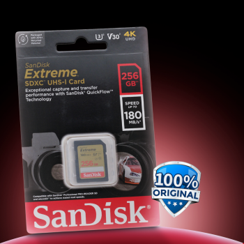 Gambar produk SanDisk Extreme SDXC UHS-I Card V30 U3 Class 256GB-SDSDXVV-256G - SDSDXV