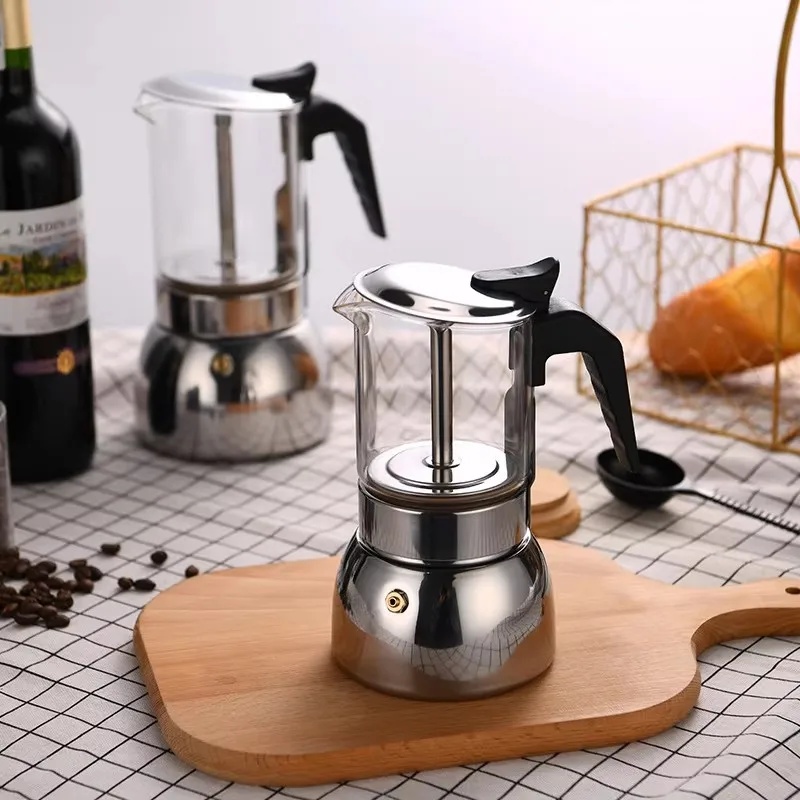 One Two Cups Moka Pot Teko Kopi Espresso Coffee Maker Dual Valve 3 Cup 160ml - Z61 Gambar produk One Two Cups Moka Pot Teko Kopi Espresso Coffee Maker Dual Valve 3 Cup 160ml - Z61 - 6