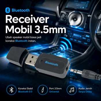 Gambar produk Penerima Sinyal Wireless Bluetooth Receiver Mobil 3.5mm Jack - BT-163