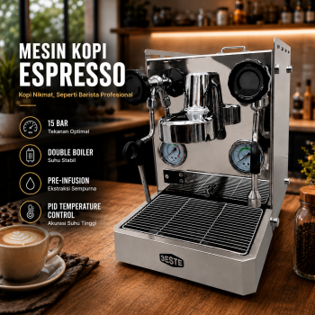 Trieste Mesin Kopi Espresso Semi Automatic Double Boiler 15 Bar 1780W - M180