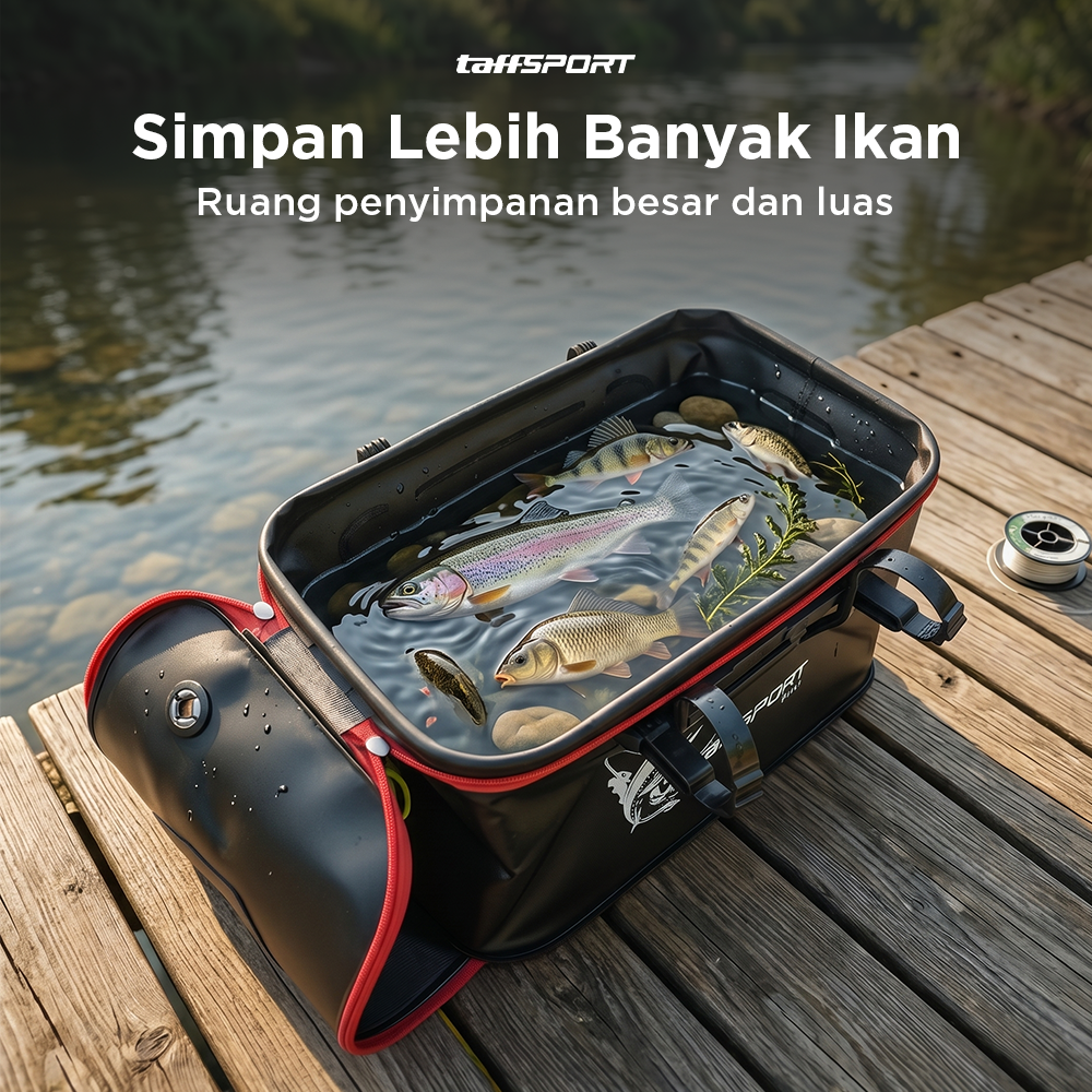 TaffSPORT Tas Pancing Ember Lipat Waterproof Fishing Bucket - JY0210 Gambar produk TaffSPORT Tas Pancing Ember Lipat Waterproof Fishing Bucket - JY0210 - 1