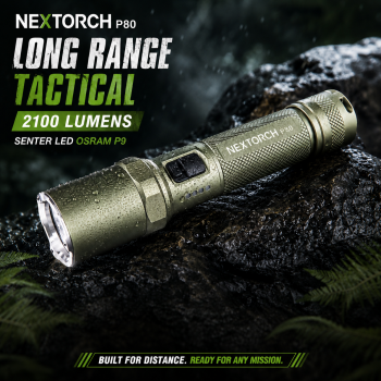 NEXTORCH Senter LED OSRAM P9 Long Range Tactical IPX7 2100 Lumens - P80