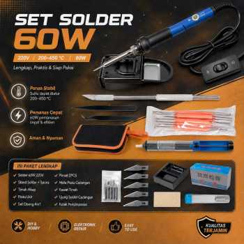 Gambar produk GEYOTAR Set Peralatan Solder Kit 60W 220V - SIK-003