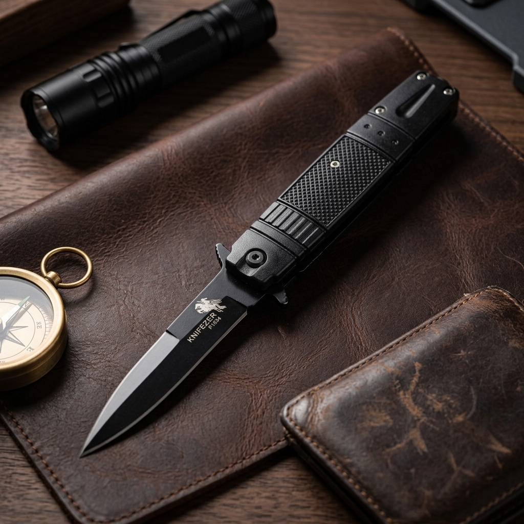 KNIFEZER Pisau Lipat Tactical EDC Portable Survival Outdoor Knife - P1534 Gambar produk KNIFEZER Pisau Lipat Tactical EDC Portable Survival Outdoor Knife - P1534 - 6