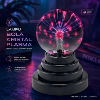 Gambar produk Pajangan Lampu Bola Kristal Plasma Light Sphere - ZC211700