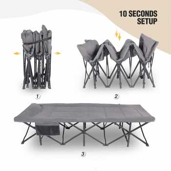 Gambar produk REDCAMP Ranjang Lipat Kursi Malas Velved Portable Folding Escort Bed - NG10 - 8