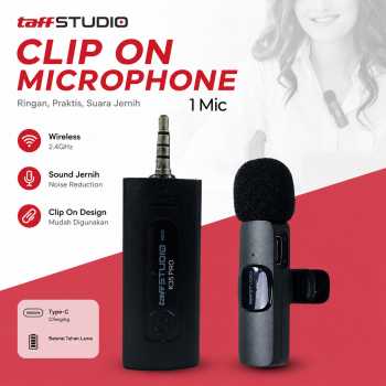 TaffSTUDIO Clip On Mic Wireless Vlogging Singing 3.5mm - K35 Pro