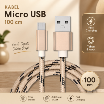 Gambar produk Bastec Kabel Data Micro USB Multifungsi Fast Charging Braided 100cm - BN100
