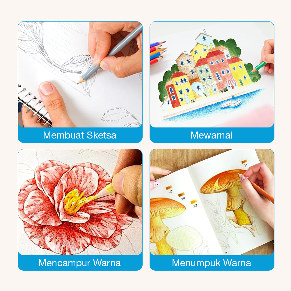 Gambar produk WEBOW Pensil Warna Color Pencils Drawing Painting 24 PCS/Set - XP024 - 5