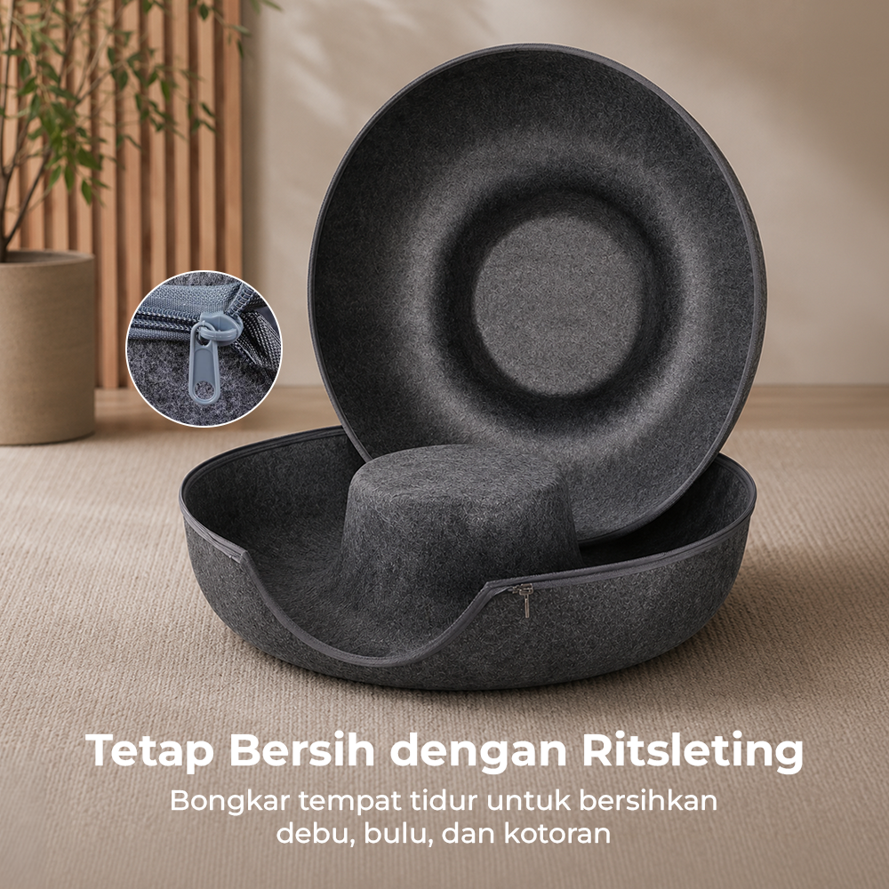 Quety Tempat Tidur Kucing Mainan Terowongan Cat Donut Tunnel Bed - Q60 Gambar produk Quety Tempat Tidur Kucing Mainan Terowongan Cat Donut Tunnel Bed - Q60 - 4