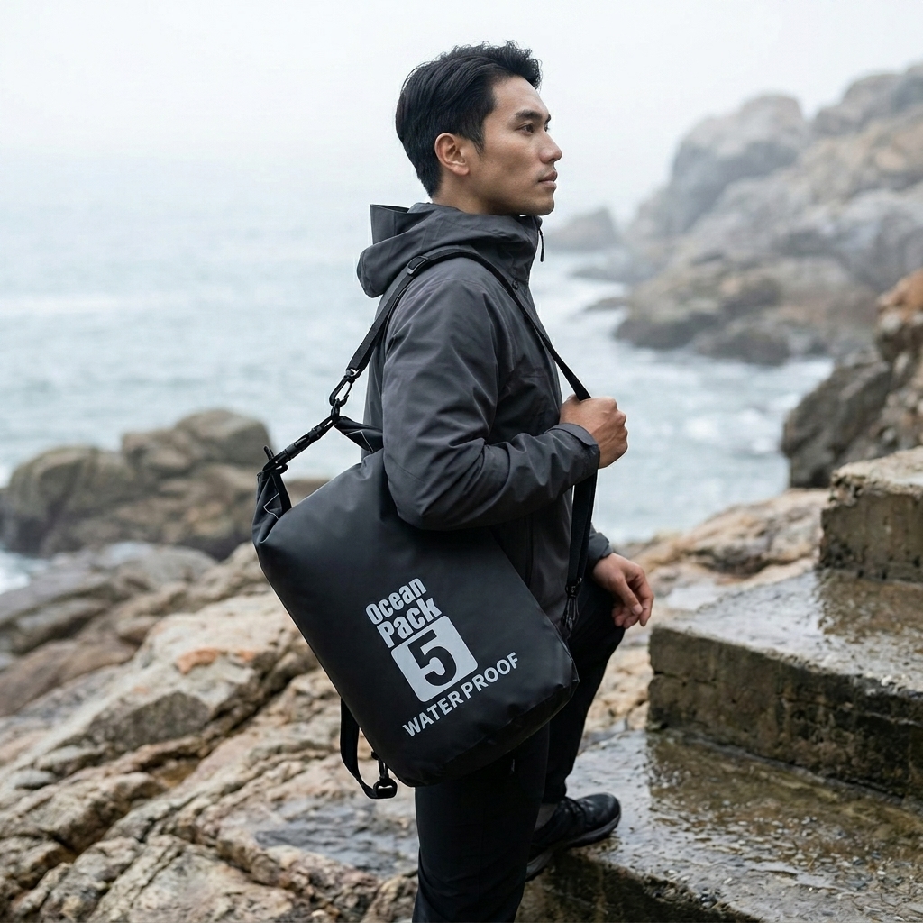 Dezlon Ocean Pack Dry Bag Waterproof Crossbody Tas Tahan Air Parasut 5L - INU142 Gambar produk Dezlon Ocean Pack Dry Bag Waterproof Crossbody Tas Tahan Air Parasut 5L - INU142 - 2