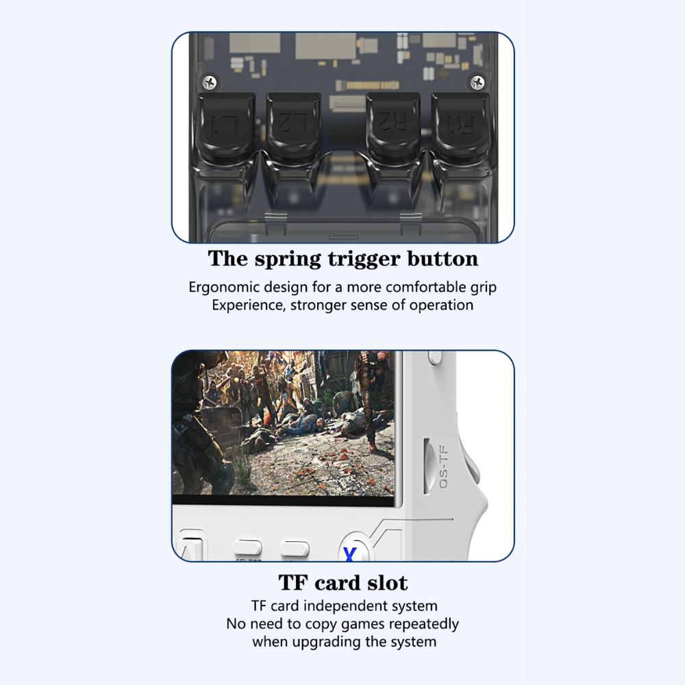 Erilles Handheld Console Gameboy 20K Retro Games 4 Inch 64GB RAM - R36 Gambar produk Erilles Handheld Console Gameboy 20K Retro Games 4 Inch 64GB RAM - R36 - 5