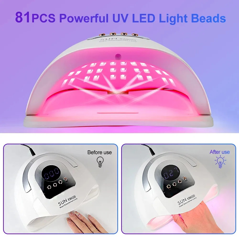 SUN Pengering Kutek UV Lamp Nail Dryer Sensor LCD Display 81 LED 380W - 26 MAX Gambar produk SUN Pengering Kutek UV Lamp Nail Dryer Sensor LCD Display 81 LED 380W - 26 MAX - 2