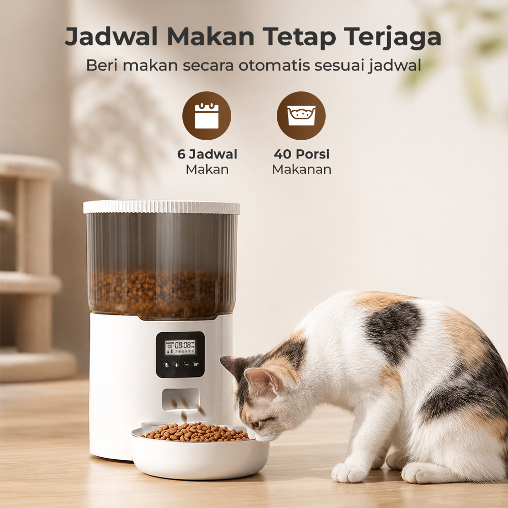 Repetsun Tempat Makan Hewan Peliharaan Otomatis Food Dispenser 4L - RPS4 Gambar produk Repetsun Tempat Makan Hewan Peliharaan Otomatis Food Dispenser 4L - RPS4 - 1