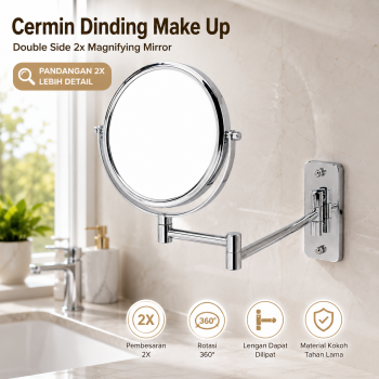 ORZ Cermin Dinding Make Up Double Side 2x Magnifying Mirror - 1064