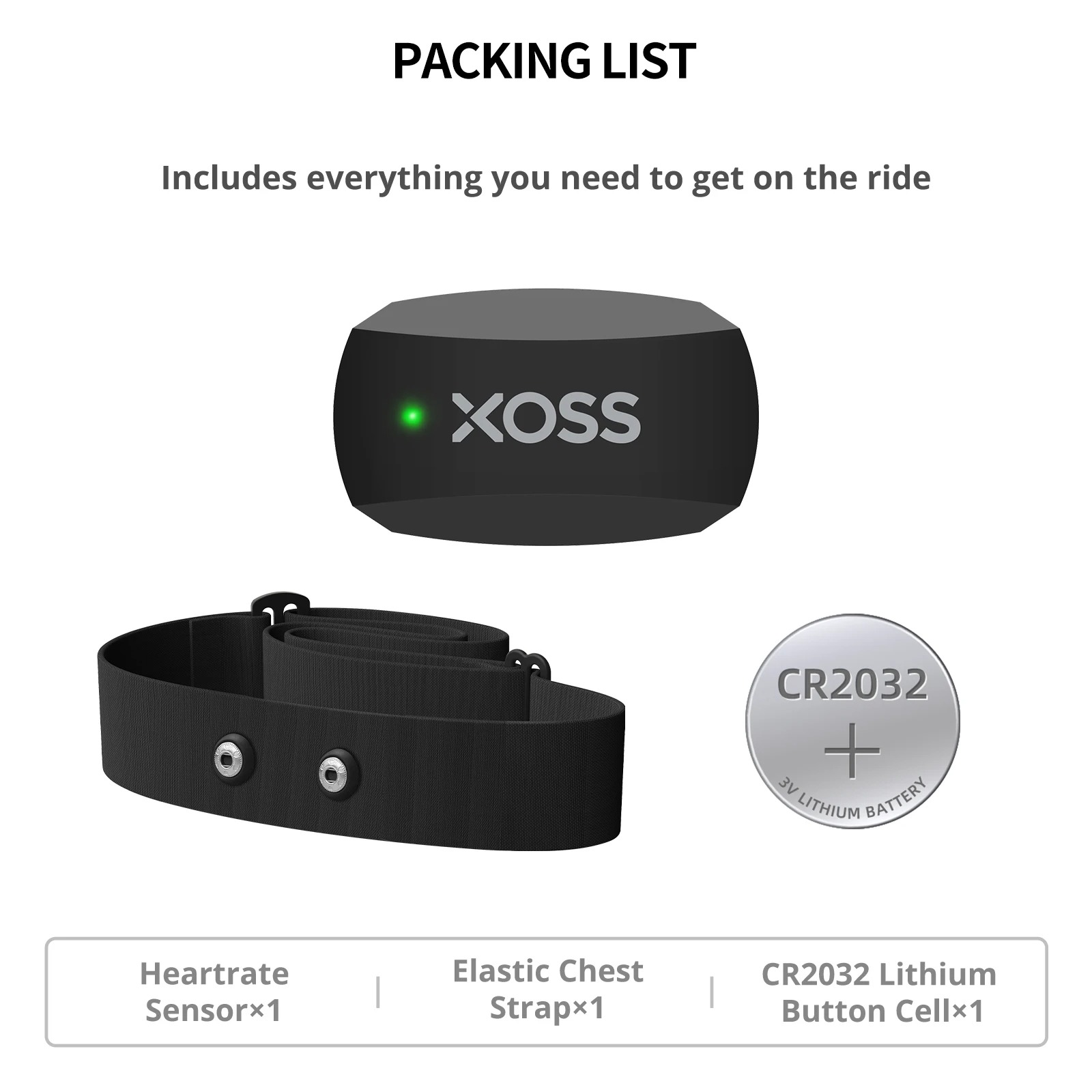 XOSS Heart Rate Monitor Chest Strap Sensor Jantung Bluetooth ANT IP67 - X2 Gambar produk XOSS Heart Rate Monitor Chest Strap Sensor Jantung Bluetooth ANT IP67 - X2 - Kemasan