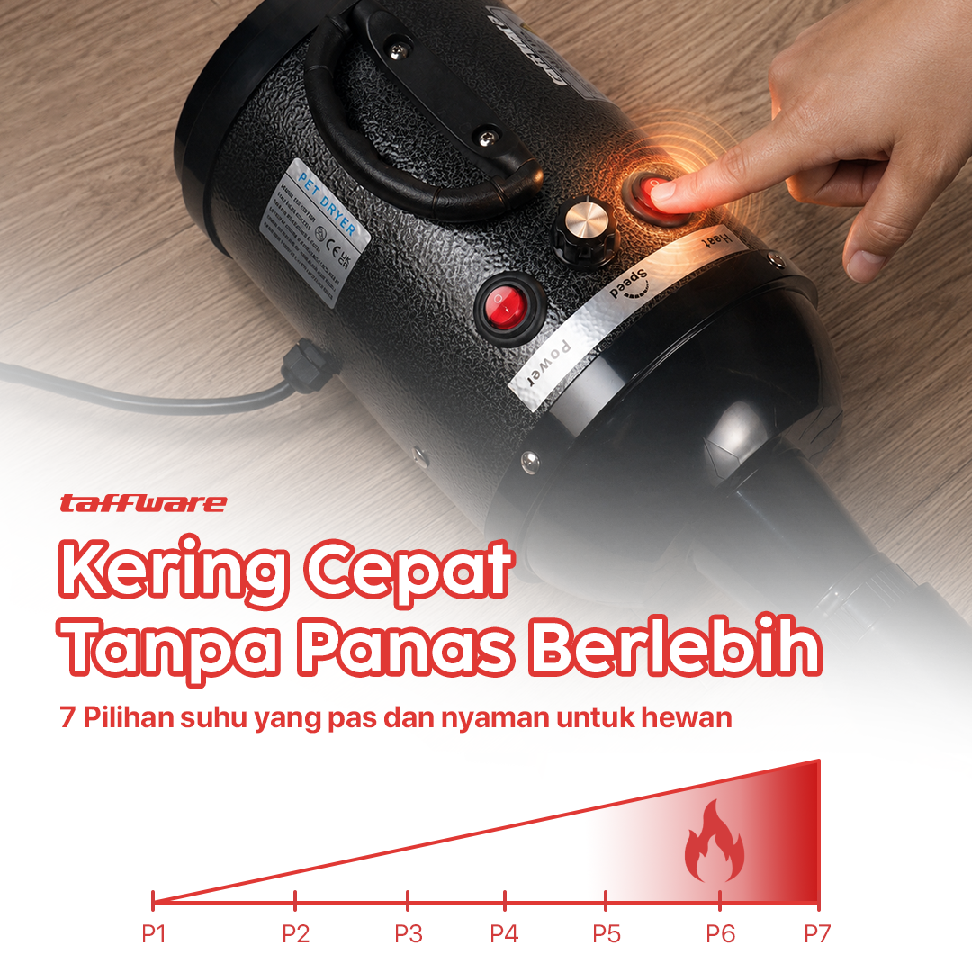 Taffware Pet Hair Dryer Dog Cat Grooming Stepless Speed 2100W - SH-168 Gambar produk Taffware Pet Hair Dryer Dog Cat Grooming Stepless Speed 2100W - SH-168 - 2