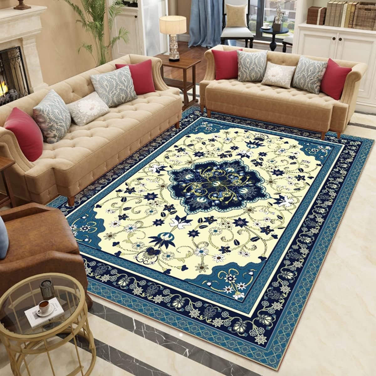 TaffHOME Karpet Lantai Permadani Persian Pattern Polyester 1.6x2.3M - BQ110 Gambar produk TaffHOME Karpet Lantai Permadani Persian Pattern Polyester 1.6x2.3M - BQ110 - 1