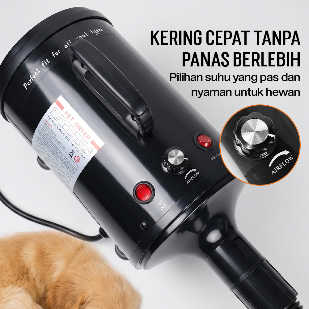 HEAN Pengering Bulu Kucing Anjing Hair Dryer for Pets Fast Blow 2800W - ZF-YC-C-04 Gambar produk HEAN Pengering Bulu Kucing Anjing Hair Dryer for Pets Fast Blow 2800W - ZF-YC-C-04 - 2