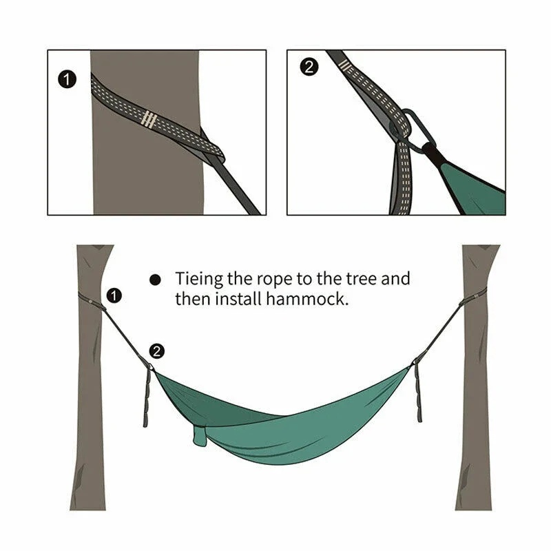 KILLAN Tali Webbing Hammock Strap Polyester 5+1 Loop 300kg 2M 2 PCS - TW-10 Gambar produk KILLAN Tali Webbing Hammock Strap Polyester 5+1 Loop 300kg 2M 2 PCS - TW-10 - 3