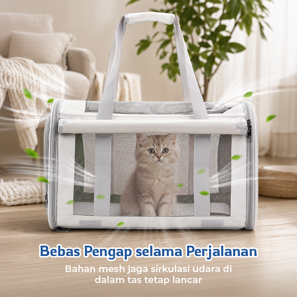 MEISU Tas Kandang Anjing Kucing Breathable Pet Carrier Bag 47x31x32cm - MS46 Gambar produk MEISU Tas Kandang Anjing Kucing Breathable Pet Carrier Bag 47x31x32cm - MS46 - 1