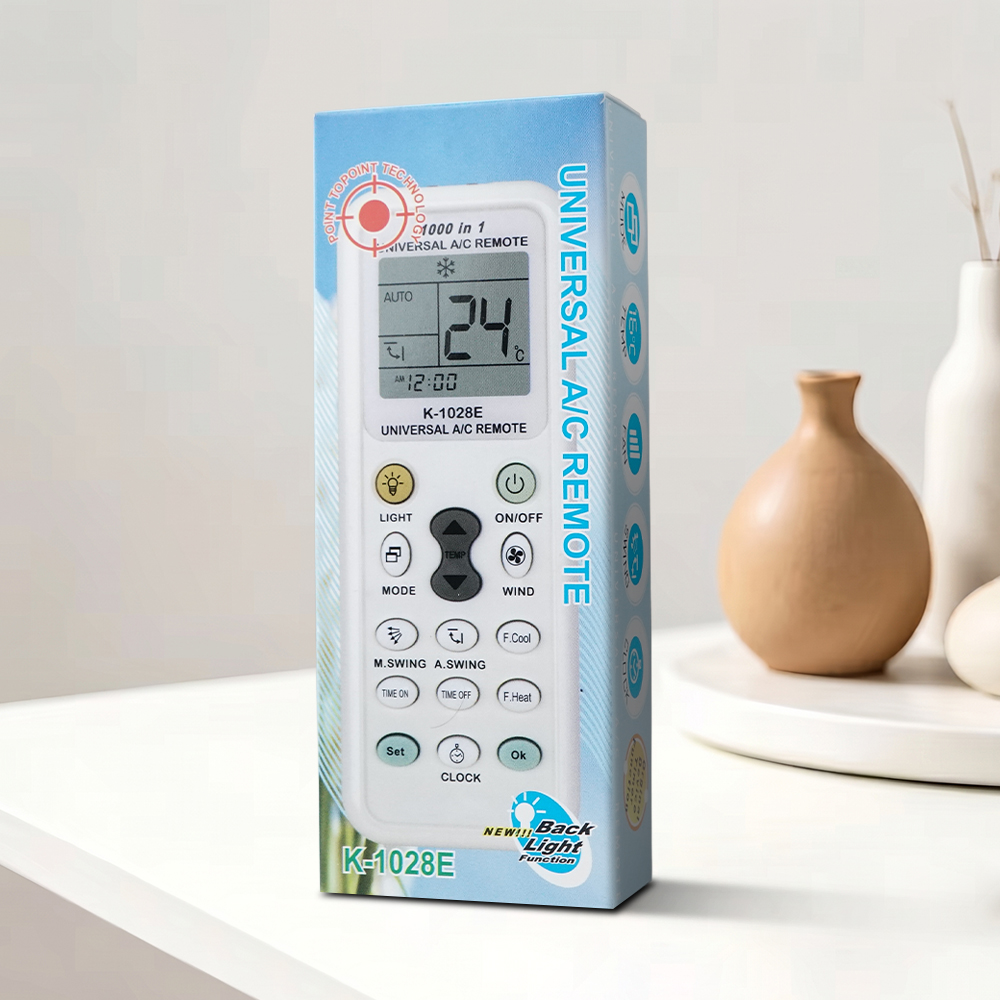 Remot AC Universal Remote Controller Air Conditioner with LED Light - K-1028E Gambar produk Remot AC Universal Remote Controller Air Conditioner with LED Light - K-1028E - Kemasan