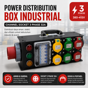 Gambar produk Elevox Power Distribution Box Channel Industrial Socket 3 Phase 32A - W-20