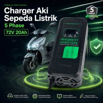 TASKOOD Charger Aki Sepeda Listrik 5 Phase Battery Charger Portable - TAH-60