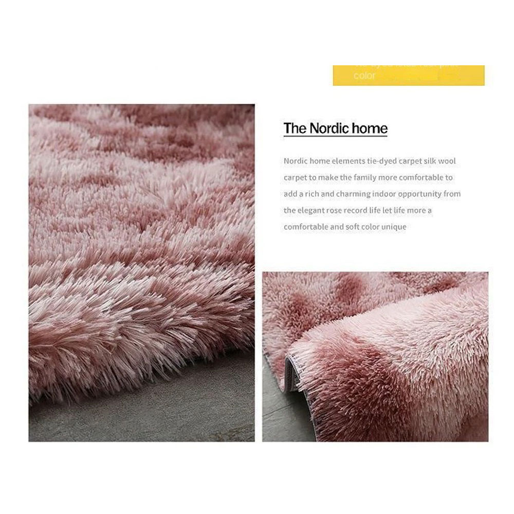 TaffHOME Karpet Matras Bulu PVC Non-Slip Living Room Soft Tie Die 120x160cm - DE2020 Gambar produk TaffHOME Karpet Matras Bulu PVC Non-Slip Living Room Soft Tie Die 120x160cm - DE2020 - 6